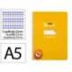 CUADERNO ESPIRAL MARCA LIDERPAPEL DI N A5 PAUTAGUIA TAPA BLANDA 40H 75 GR CUADRO PAUTADO 2,5MM COLOR AMARILLO