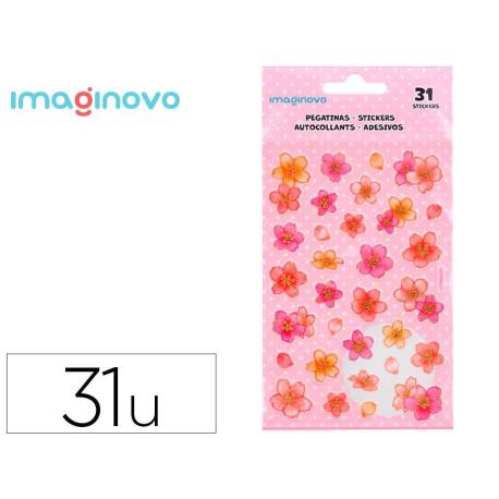 PEGATINAS MARCA IMAGINOVO FLORES ROSAS DE PAPEL 190X104 MM EN BLISTER