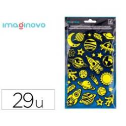 PEGATINAS MARCA IMAGINOVO LUMINOSAS PLANETAS CON RELIEVE 190X105 MM EN BLISTER