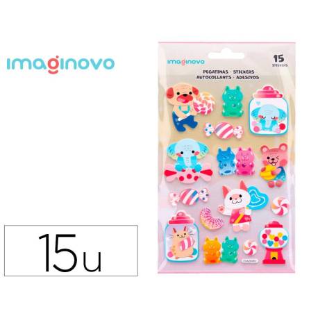 PEGATINAS MARCA IMAGINOVO DULCES MAGIC DREAMS CON RELIEVE 210X130 MM EN BLISTER