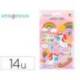 PEGATINAS MARCA IMAGINOVO UNICORNIOS MAGIC DREAMS CON RELIEVE 210X130 MM EN BLISTER