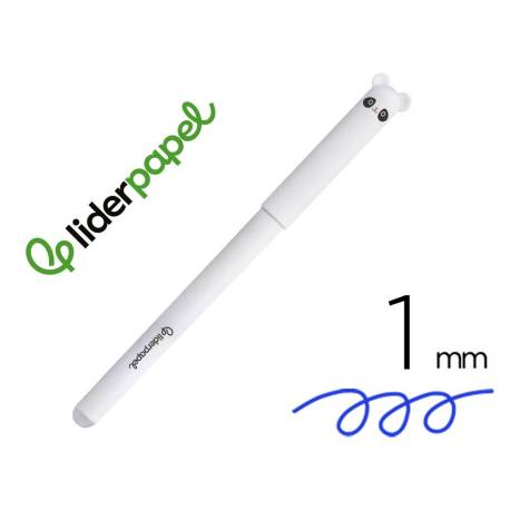 BOLIGRAFO FANTASIA MARCA LIDERPAPEL ANIMAL TOWN PANDA TINTA AZUL BORRABLE PUNTA 1 MM