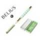 BOLIGRAFO BELIUS PICNIC ALUMINIO VERDE DORADO TINTA COLOR AZUL CAJA DE DISEÑO