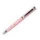 PLUMA MARCA BELIUS BELLA ALUMINIO COLOR ROSA DISEÑO PLATEADO RELIEVE TINTA AZUL CAJA DE DISEÑO