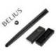 BOLIGRAFO MARCA BELIUS NEPTUNO ALUMINIO TEXTURA WAVY COLOR NEGRO TINTA AZUL CAJA DE DISEÑO