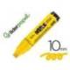ROTULADOR MARCA LIDERPAPEL ACRYLIC BASE AGUA TODO TIPO DE SUPERFICIE PUNTA RECTANGULAR 10 MM AMARILLO