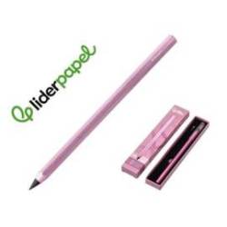 LAPIZ DE GRAFITO INFINITO MARCA LIDERPAPEL ALUMINIO HEXAGONAL ROSA ULTRA RESISTENTE 1 PUNTA DE RECAMBIO