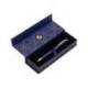 BOLIGRAFO BELIUS SOIREE ALUMINIO AZUL MARINO Y DORADO TINTA AZUL CAJA DE DISEÑO