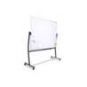 Pizarra blanca rocada vitrificada magnetica con soporte volteable doble cara 90x120 cm