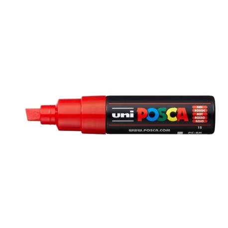 ROTULADOR MARCA UNI POSCA PC-8K MARCADOR DE PINTURA PUNTA BISELADA 8 MM ROJO