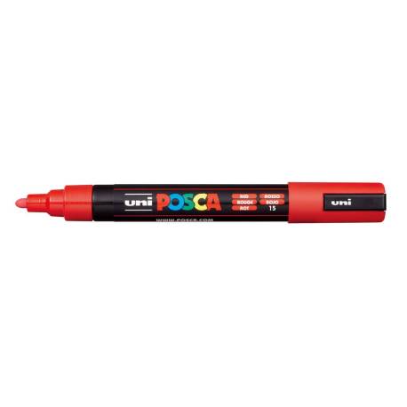 ROTULADOR MARCA UNI POSCA PC-5M MARCADOR DE PINTURA PUNTA CONICA 1,8-2,5 MM ROJO