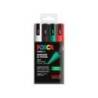 ROTULADOR MARCA UNI POSCA PC-5M/4C ESTUCHE DE 4 UNIDADES COLORES NAVIDAD SURTIDOS