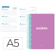 AGENDA ESCOLAR LIDERPAPEL 25-26 ESPIRAL CLASSIC MORADO SEMANA VISTA A5 BILINGÜE PAPEL FSC 70 GR