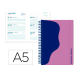AGENDA ESCOLAR LIDERPAPEL 25-26 ESPIRAL WAVES MORADO SEMANA VISTA A5 BILINGÜE PAPEL FSC 80 GR