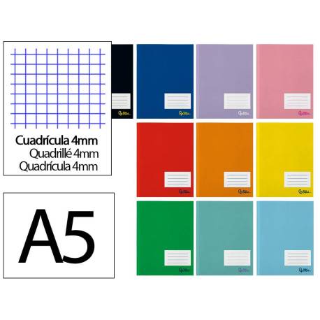 LIBRETA MARCA LIDERPAPEL SMART A5 PLUS 16 HOJAS 75G/M2 CUADRO 4MM CON MARGEN