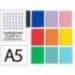 CUADERNO ESPIRAL MARCA LIDERPAPEL A5 MICRO WITTY TAPA DURA 120H 90GR CUADRO 5MM 5 BANDAS 6 TALADROS COLORES SURTIDOS