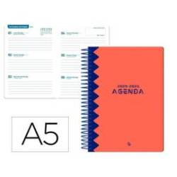 AGENDA ESCOLAR MARCA LIDERPAPEL 25-26 ESPIRAL CLASSIC ROJO SEMANA VISTA A5 BILINGÜE PAPEL FSC 70 GR
