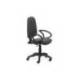 SILLA ROCADA DE OFICINA BRAZOS FIJOS BASE NYLON RESPALDO Y ASIENTO TELA IGNIFUGA COLOR GRIS
