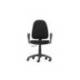 SILLA MARCA ROCADA DE OFICINA BRAZOS FIJOS BASE NYLON RESPALDO Y ASIENTO TELA IGNIFUGA NEGRO