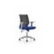 SILLA MARCA ROCADA DE OFICINA BRAZOS REGULABLES ESTRUCTURA GRIS RESPALDO MALLA Y ASIENTO TELA IGNIFUGA AZUL