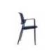 SILLA ROCADA CONFIDENTE BRAZOS FIJOS ESTRUCTURA METALICA ASIENTO TELA IGNIFUGA COLOR NEGRO RESPALDO MALLA