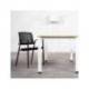 SILLA ROCADA CONFIDENTE BRAZOS FIJOS ESTRUCTURA METALICA ASIENTO TELA IGNIFUGA COLOR AZUL RESPALDO MALLA