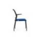 SILLA ROCADA CONFIDENTE BRAZOS FIJOS ESTRUCTURA METALICA ASIENTO TELA IGNIFUGA COLOR AZUL RESPALDO MALLA