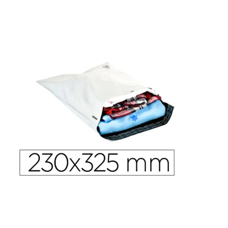 SOBRE Q-CONNECT DE PLASTICO BOLSA PARA ENVIOS 100% RECICLADAS CON AUTOCIERRE COLOR BLANCO 230X325 MM