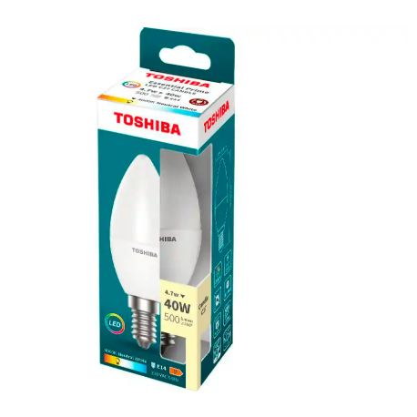 BOMBILLA LED TOSHIBA ESSENTIAL C37 E14 4.7W LUZ NEUTRA 4000K