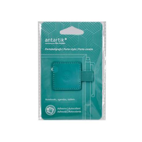 PORTABOLIGRAFO AUTOADHESIVO MARCA ANTARTIK PARA CUADERNO NOTE CON ELASTICO HASTA 15 MM GROSOR 80 MM VERDE AGUAMARINA