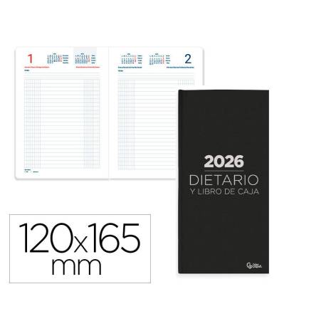 DIETARIO MARCA LIDERPAPEL 2026 OCTAVO 120X165 MM DIA PAGINA COLOR NEGRO PAPEL 70 GR