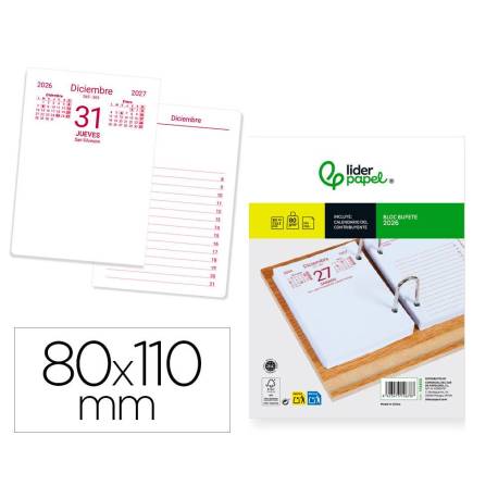 BLOC BUFETE MARCA LIDERPAPEL 2026 80X110 MM PAPEL 80 GR