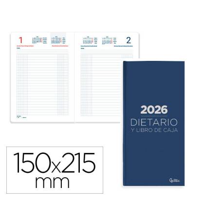 DIETARIO MARCA LIDERPAPEL 2026 CUARTO 150X215 MM DIA PAGINA COLOR AZUL PAPEL 70 GR