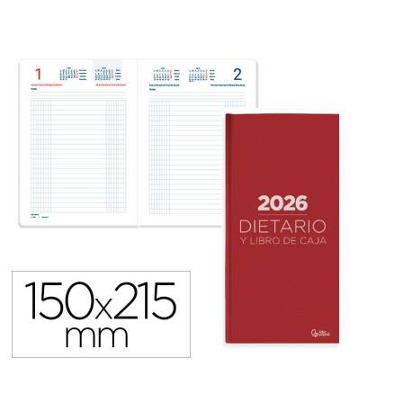DIETARIO MARCA LIDERPAPEL 2026 CUARTO 150X215 MM DIA PAGINA COLOR ROJO PAPEL 70 GR