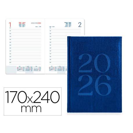 AGENDA ENCUADERNADA MARCA LIDERPAPEL CRETA 170X240 MM 2026 DIA PAGINA AZUL PAPEL 70 GR
