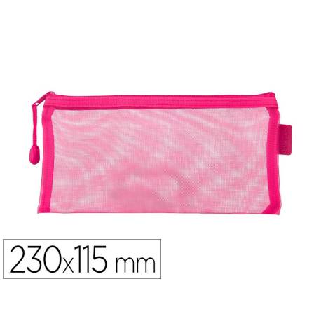 BOLSA ZIPPER BAG MARCA LIDERPAPEL POLIESTER TRANSPIRABLE MULTIUSOS TICKET 230X115 MM ROSA
