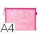 BOLSA ZIPPER BAG MARCA LIDERPAPEL POLIESTER TRANSPIRABLE MULTIUSOS DIN A4 ROSA