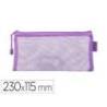 BOLSA ZIPPER BAG MARCA LIDERPAPEL POLIESTER TRANSPIRABLE MULTIUSOS TICKET 230X115 MM MORADO PASTEL