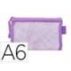 BOLSA ZIPPER BAG MARCA LIDERPAPEL POLIESTER TRANSPIRABLE MULTIUSOS DIN A6 MORADO PASTEL