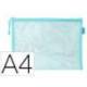 BOLSA ZIPPER BAG MARCAS LIDERPAPEL POLIESTER TRANSPIRABLE MULTIUSOS DIN A4 AZUL PASTEL
