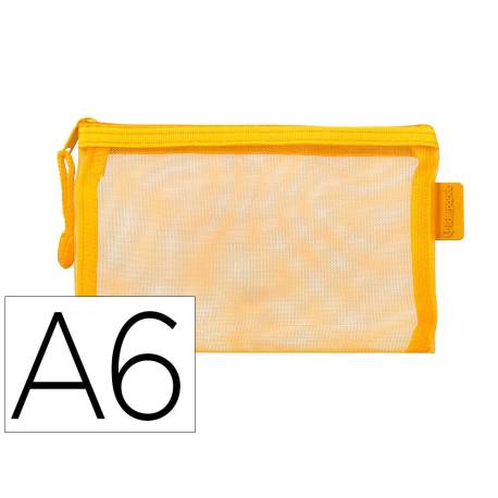 BOLSA ZIPPER BAG MARCA LIDERPAPEL POLIESTER TRANSPIRABLE MULTIUSOS DIN A6 AMARILLO