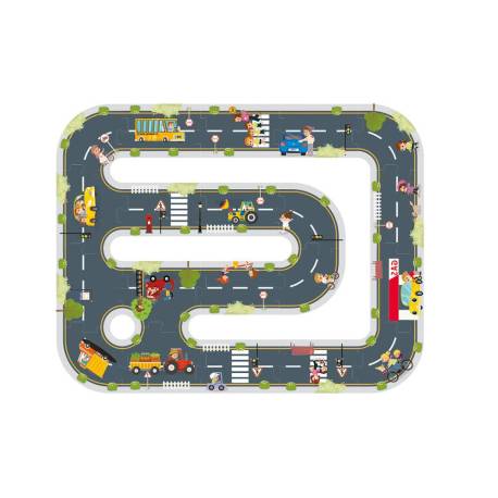 PUZLE INFANTIL MARCA IMAGINOVO MADERA CIUDAD DE CARRETERA +3 AÑOS 21 PIEZAS 22X22X6,4CM