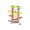 JUEGO INFANTIL MARCA IMAGINOVO MADERA TORRE DE DESLIZAMIENTO CON 7 NIVELES INCLUYE 6 COCHES +18 MESES 38X32X14CM