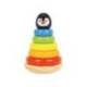 JUEGO INFANTIL MARCA IMAGINOVO MADERA FORMA DE PINGUINO TORRE DE FORMAS APILABLES +12 MESES 7 PIEZAS 18X12X12CM