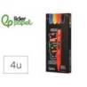 ROTULADOR MARCA LIDERPAPEL ACRYLIC BASE AGUA TODO TIPO DE SUPERFICIE PUNTA REDONDA 3 MM CAJA DE 4 UNIDADES COLORES