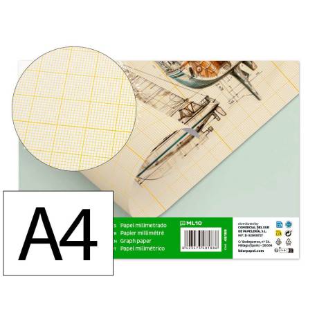 Papel milimetrado marca Liderpapel Din A4
