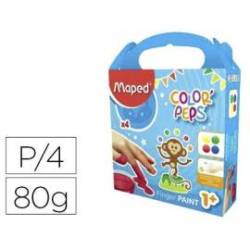 Pintura de Dedos Maped Color Peps Colores Surtidos Caja de 4 botes de 80gr