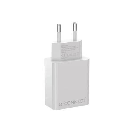 CARGADOR DE PARED USB-A Y USB-C MARCA Q-CONNECT 20 W BLANCO
