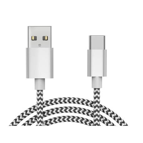 CABLE USB-C A USB-A MARCA Q-CONNECT NAILON LONGITUD 1M BLANCO