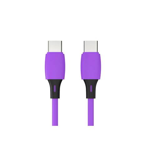 CABLE USB-C A USB-C MARCA Q-CONNECT PVC LONGITUD 1M MORADO